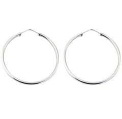 Sterling Silver 54mm Endless Wire Hoop Earrings