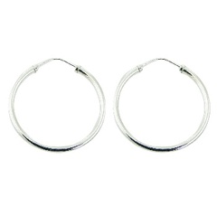 Sterling Silver 40mm Endless Wire Hoop Earrings