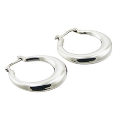 30mm Sterling Silver Hoop Earrings With French Locks by BeYindi 