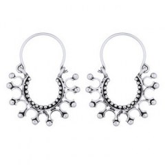 Bali Designer Hoop Earrings Sterling Silver  Fancy Style Mix