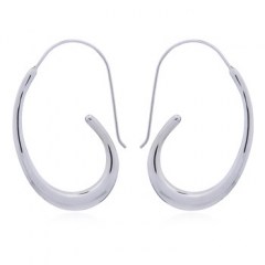 Fashionable 43mm Twirls Hoop Earrings Sterling Silver by BeYindi