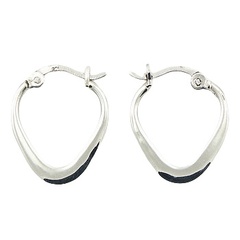Dainty Drop Shaped Sterling Silver 22mm Hoop Earrings by BeYindi 