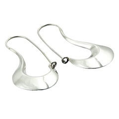 Crescent Shaped Sterling Silver 46mm Hoop Earrings by BeYindi 