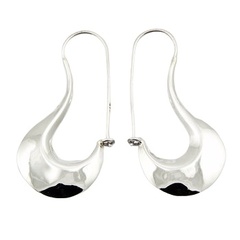 Crescent Shaped Sterling Silver 46mm Hoop Earrings by BeYindi