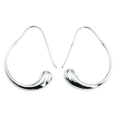 Curling Upward Silver 34mm Hoop Earrings With Hooks by BeYindi