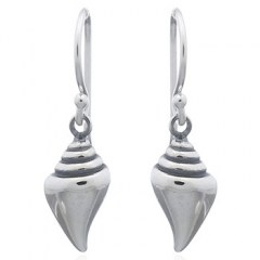 Sterling 925 Silver Nutmeg Shell Dangle Earrings