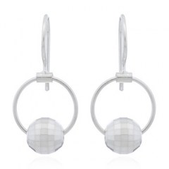 Faceted Disco Ball 925 Silver Drop Earrings by BeYindi 