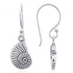 Spiral Shark Eye Shell Silver 925 Dangle Earrings by BeYindi 