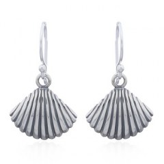Sterling 925 Silver Cockle Shell Dangle Earrings by BeYindi