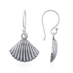 Sterling 925 Silver Cockle Shell Dangle Earrings by BeYindi 