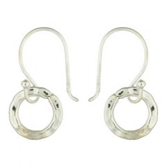 Hammered Silver Donut Dangle Earrings by BeYindi