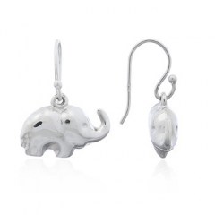 Flappy Silver Elephant Dangling Earrings by BeYindi 