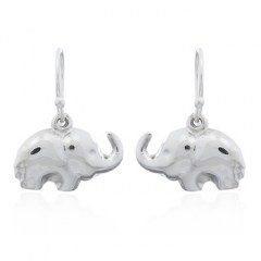 Flappy Silver Elephant Dangling Earrings