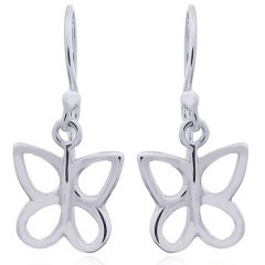 Lovable Sterling Plain Silver Butterfly Earrings