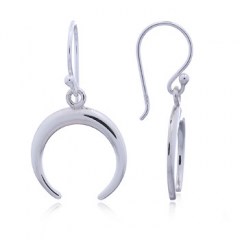 Crescent Moon Sterling Silver 925 Dangle Earrings by BeYindi 