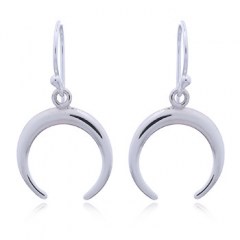 Crescent Moon Sterling Silver 925 Dangle Earrings