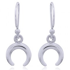 925 Silver Crescent Moon Dangle Earrings