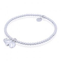 Elastic Silver Elephant Charm Bracelet