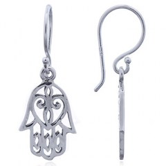 925 Silver Hamsa Earrings Heart Openwork by BeYindi 