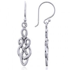Sterling Silver Openwork Celtic Dangle Earrings Eternity Knot by BeYindi 