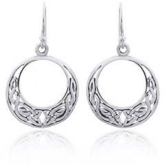 Celtic Crescent Shaped Sterling Silver Danglers by BeYindi