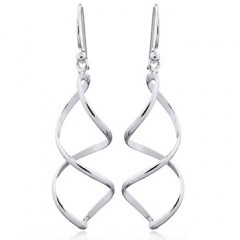 925 Silver Earrings Twisted, Waved Wirework Danglers by BeYindi