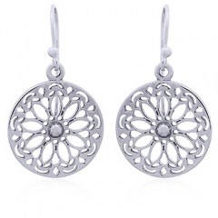Wholesale Mandala Silver Dangle Earrings