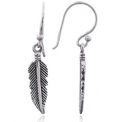 Wholesale Silver Feather Dangle Earrings by BeYindi 