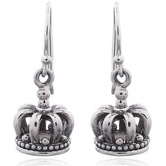 Crown Dangle Earrings in 925 Silver by BeYindi