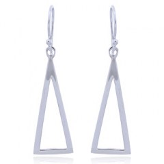 Open Isosceles Triangle Sterling Silver Dangle Earrings