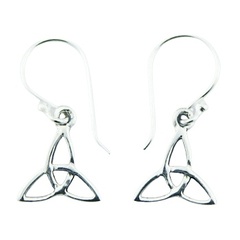 Small Sterling Silver Irish Trinity Knot Dangle Earrings