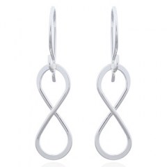 Plain Sterling Silver Symmetrical Infinity Dangle Earrings by BeYindi