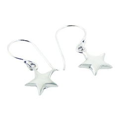 Cute Brushed Finish Plain 925 Silver Star Dangle Earrings by BeYindi 