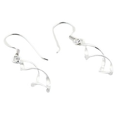 Plain Sterling Silver Earrings Dainty Twisted Danglers by BeYindi 