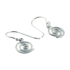 Handcrafted Sterling Silver Spiral Earrings Airy Danglers by BeYindi 