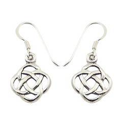 Sterling Silver Delicate Open Celtic Flower Dangle Earrings by BeYindi