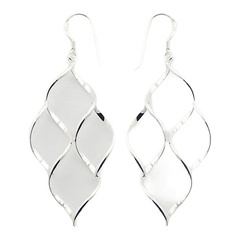 Airy Wirework Design 925 Silver Dangle Earrings