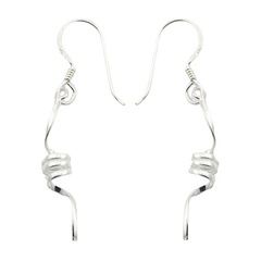 925 Silver Corkscrew Spirals Dangle Earrings