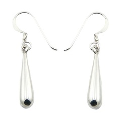 Rounded Off Conical Droplet 925 Silver Earrings by BeYindi