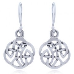 Sterling Silver Celtic Knot Round Openwork Danglers by BeYindi