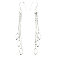 Elegant Danglers Silver Marquise Shapes On Chains