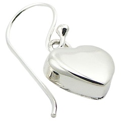 Silver Dainty Heart Earrings On Swing Loops by BeYindi 2