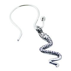 925 Silver Antiqued Flutes Stunning Snake Earrings by BeYindi 2