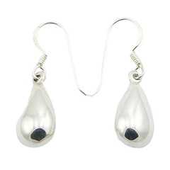 Petite Convexed Drops 925 Silver Dangle Earring by BeYindi