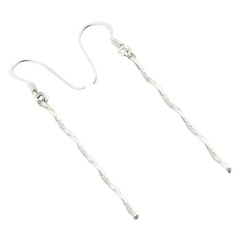Twisted 925 Silver Wire On Hooks Dangle Earrings by BeYindi 