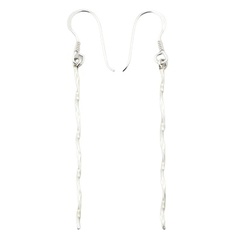 Twisted 925 Silver Wire On Hooks Dangle Earrings