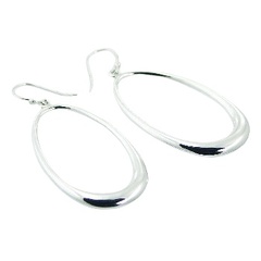 Open Ovate Sterling Silver Chic Dangle Earrings by BeYindi 