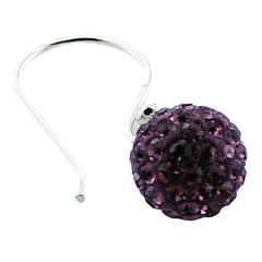 Silver Czech Crystals Dangle Earrings Purple Sparkle Spheres by BeYindi 2