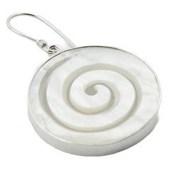 Creamy Hand Carved Spiral Mother Of Pearl Earring by BeYindi 2