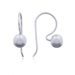 Plain Sterling Silver Sphere Drop Earrings by BeYindi 